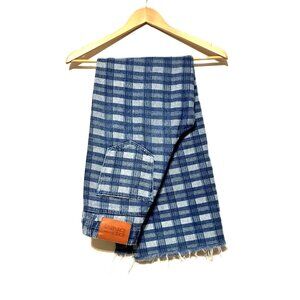 Princess Polly XX Blue Plaid High-Rise's, Size 2